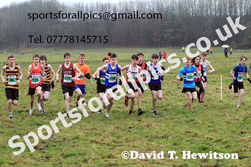 Boys under-15s 2022 North Eastern Harrier League, Thornley Farm, Peterlee, County Durham. Photo: David T. Hewitson/Sports for All Pics